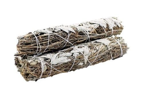 Polished Smudge Stick - White Sage & Lavender 22.5cm featuring natural patterning and unique variations - Luna Panther