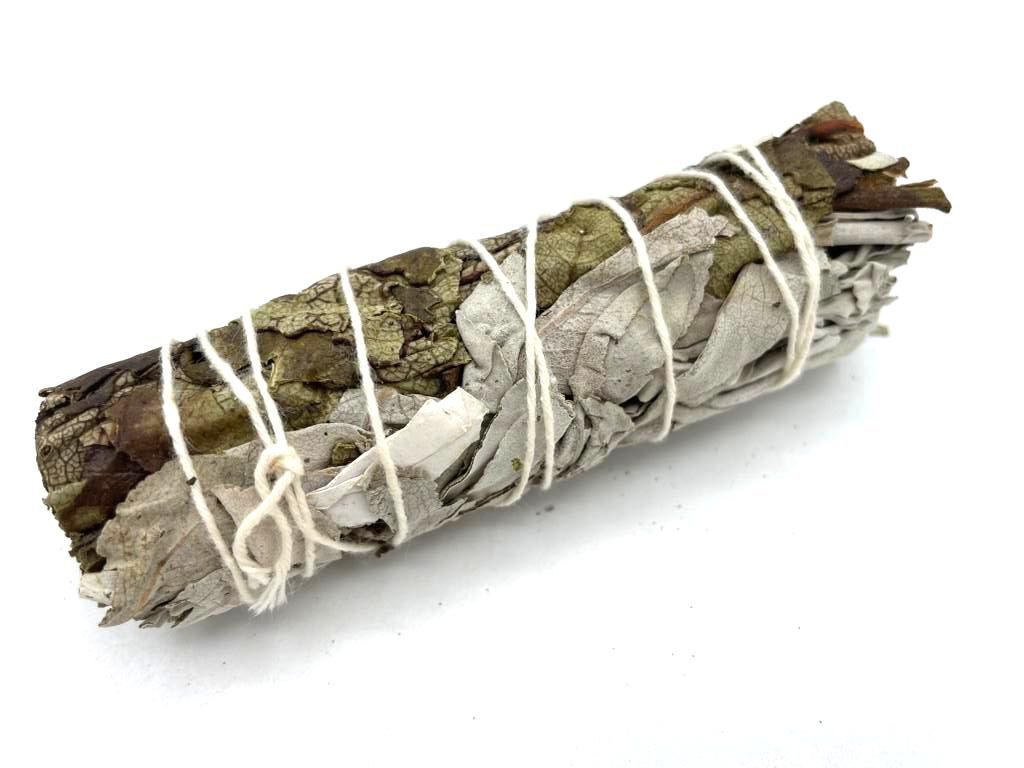 Polished Smudge Stick - White Sage & Yerba Santa 10cm featuring natural patterning and unique variations - Luna Panther