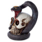 Polished Snake and Skull Backflow Incense Burner featuring natural patterning and unique variations - Luna Panther