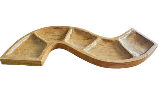 Snake Shaped Teak Bowl — product, image 1 of 1.