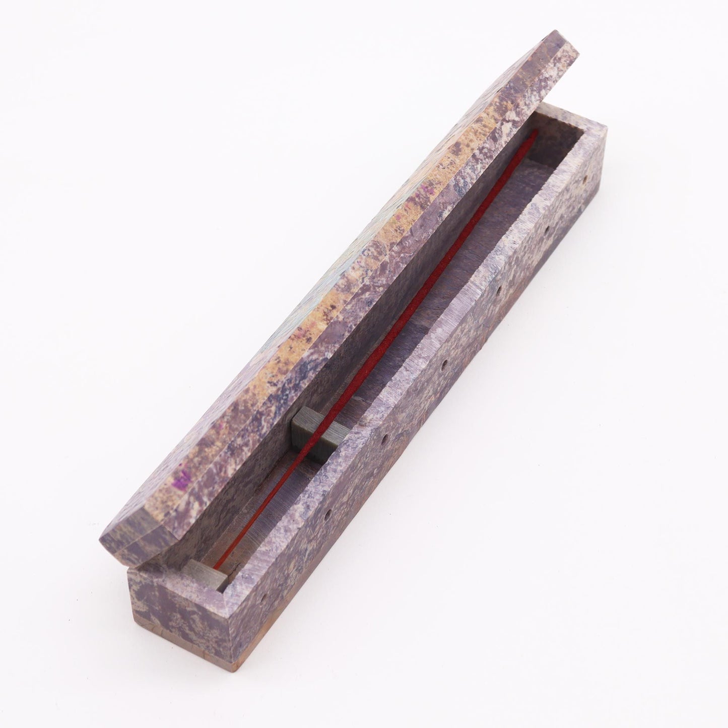 Soapstone Incense Box with Smoke Holes - Chakra - Luna Panther