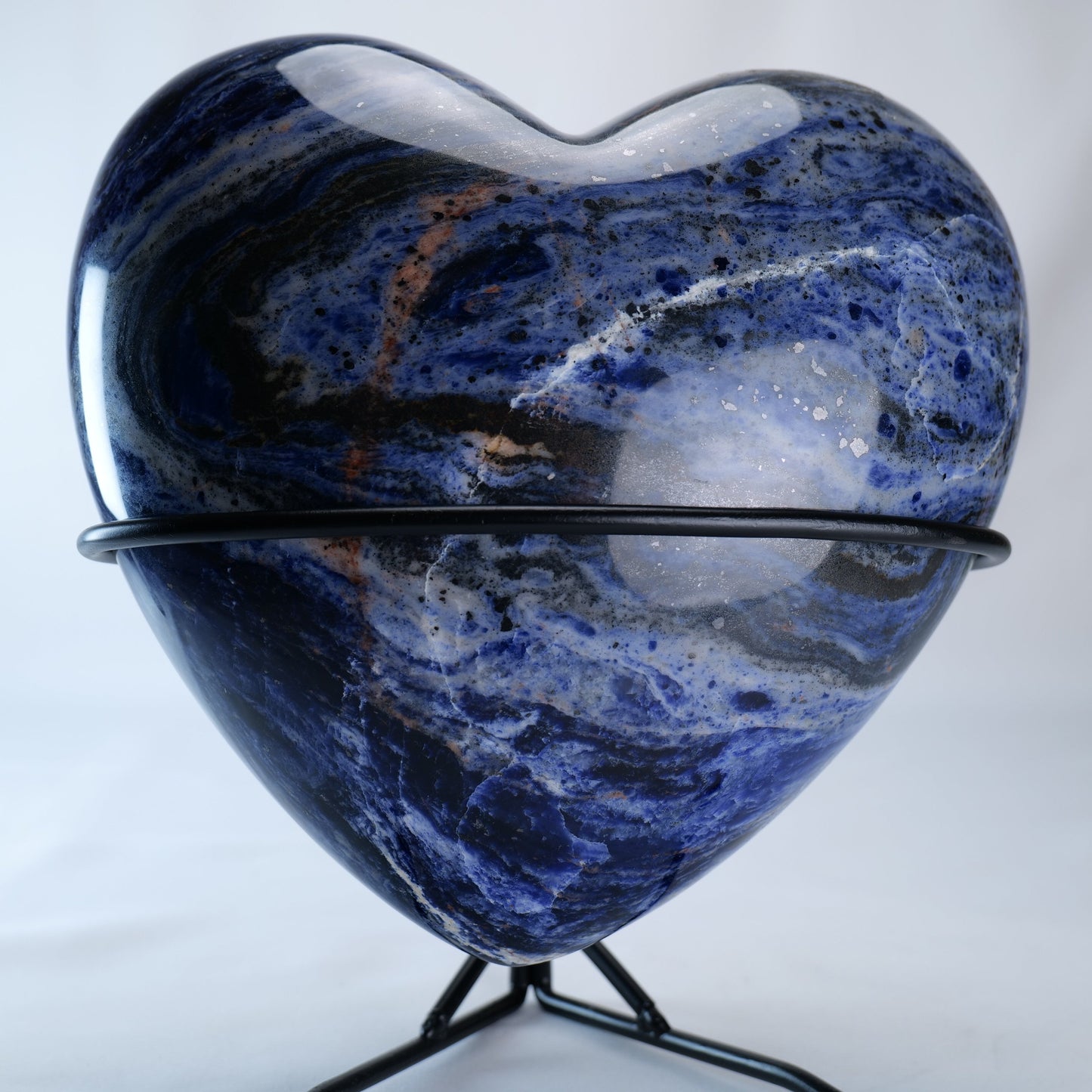 Sodalite Heart 7kg Collector’s Piece on Stand - Luna Panther