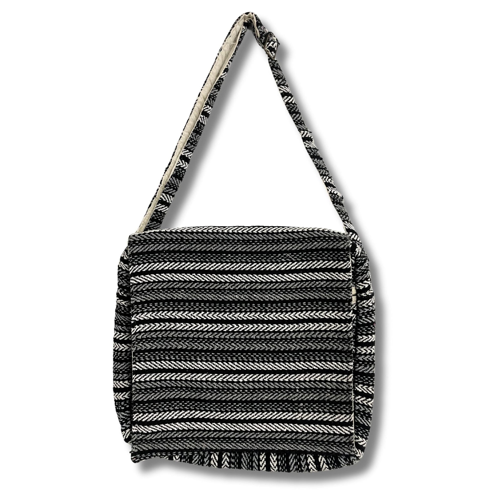 Polished Soft Banjar Laptop Bag - Grey Strips featuring natural patterning and unique variations - Luna Panther