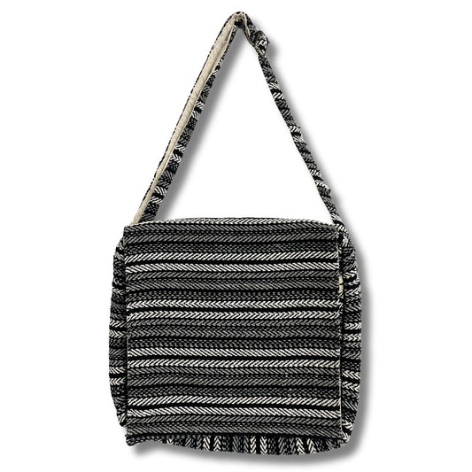 Polished Soft Banjar Laptop Bag - Grey Strips featuring natural patterning and unique variations - Luna Panther