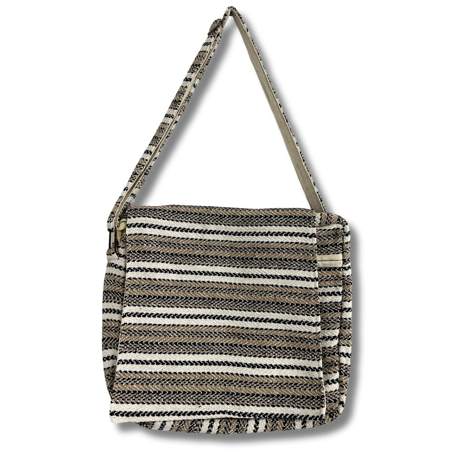 Polished Soft Banjar Laptop Bag - Soft Cream & Grey featuring natural patterning and unique variations - Luna Panther