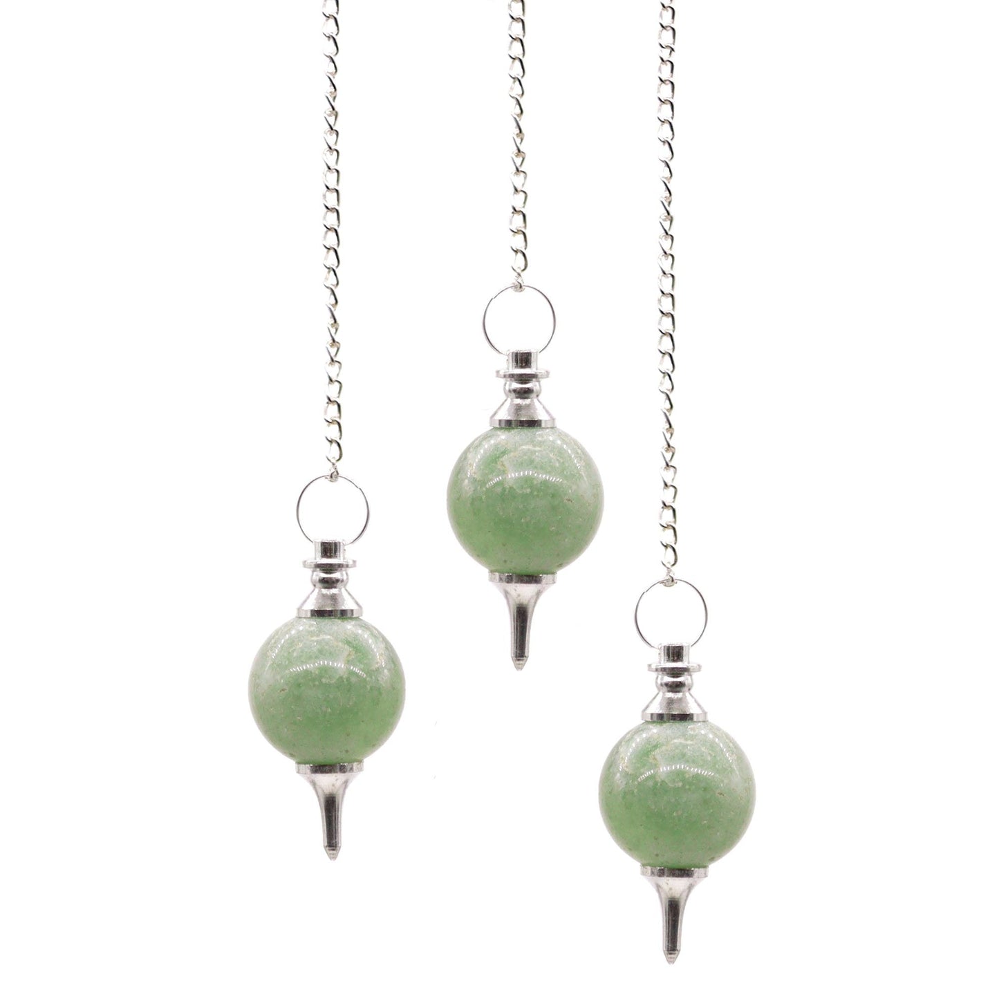 Polished Sphere Pendulums - Green Aventurine featuring green tone with subtle sparkle - Luna Panther