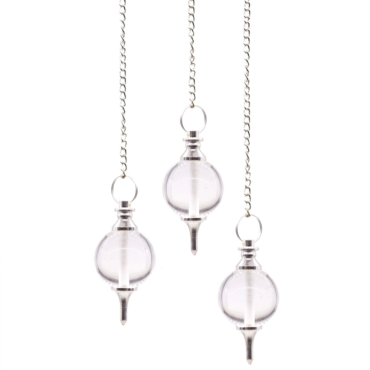 Polished Sphere Pendulums - Rock Quartz featuring natural patterning and unique variations - Luna Panther
