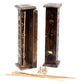 Square Incense Tower - Brass inlay - Mango Wood - Luna Panther