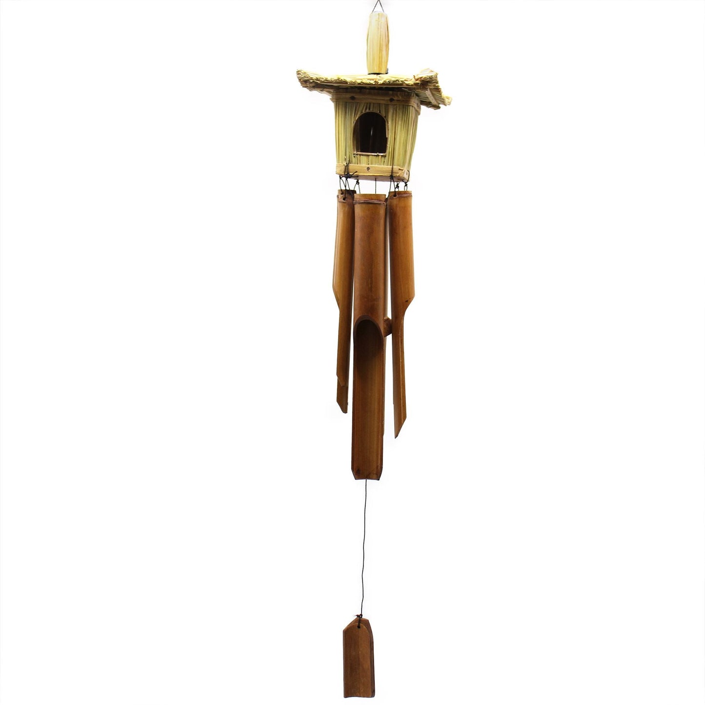 Square Seagrass Bird Box with Chimes 49x15cm - Luna Panther