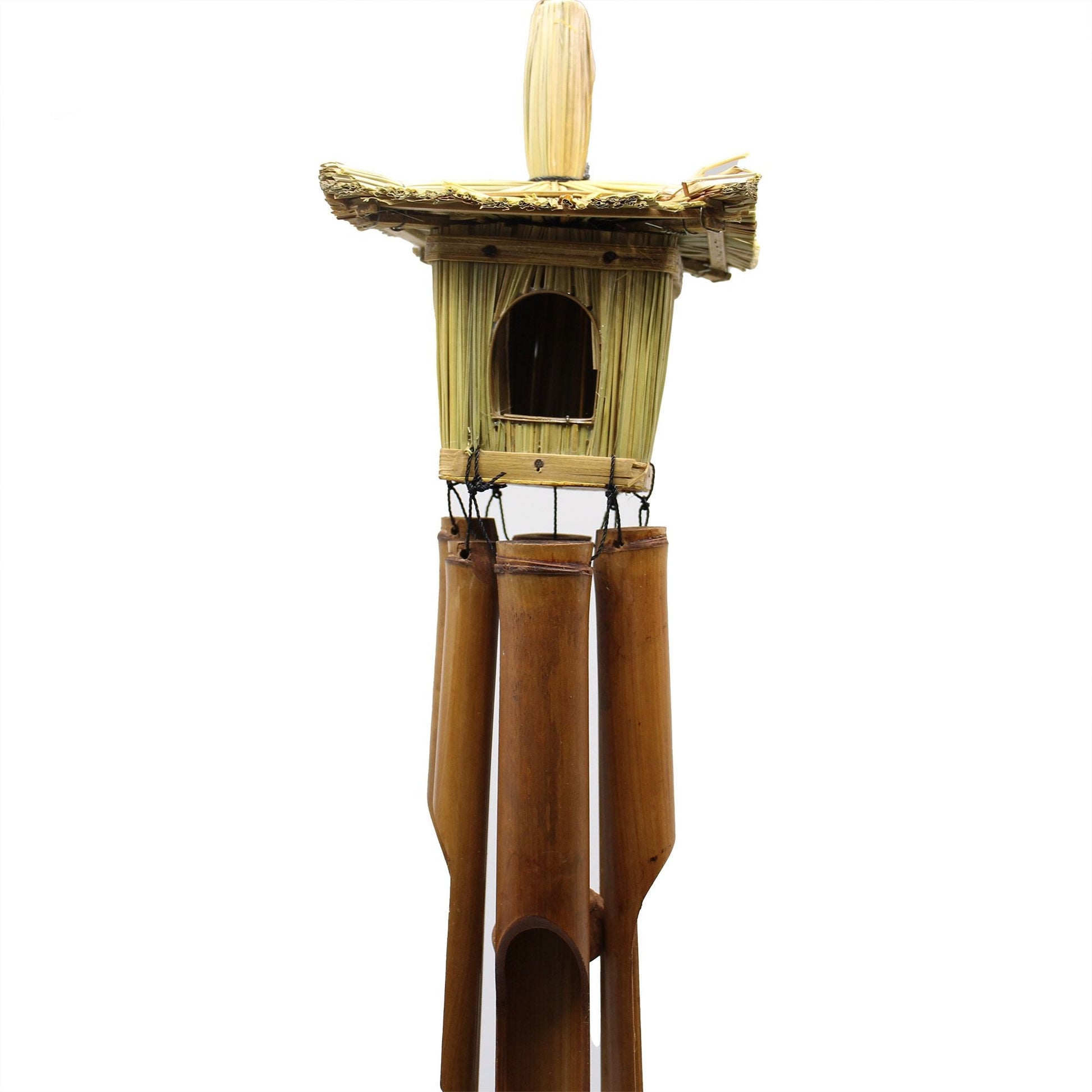 Square Seagrass Bird Box with Chimes 49x15cm - Luna Panther
