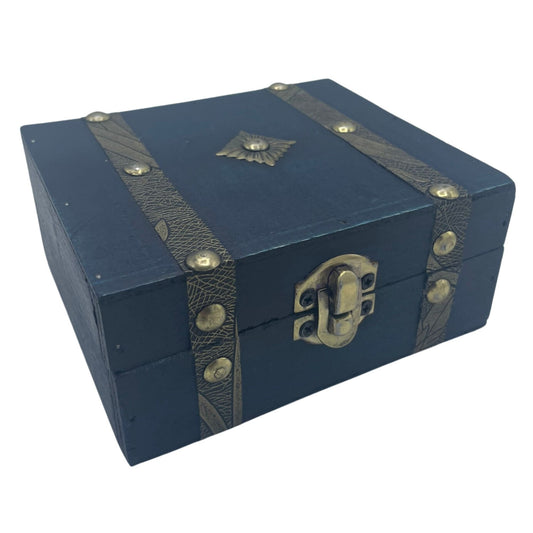 Square Tea Chest - Teal - Luna Panther