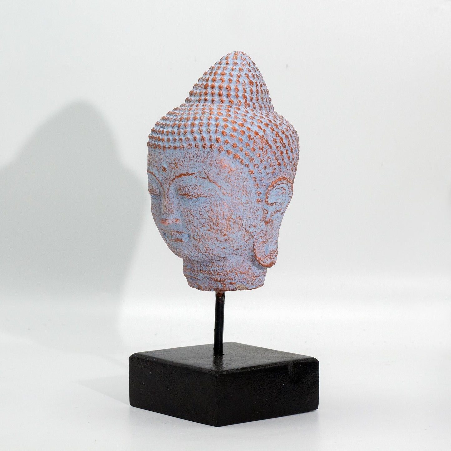 Stillness Buddha Head on Stand - Blue Copper - Luna Panther