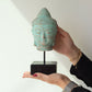 Stillness Buddha Head on Stand - Green Copper - Luna Panther