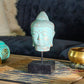 Stillness Buddha Head on Stand - Green Copper - Luna Panther