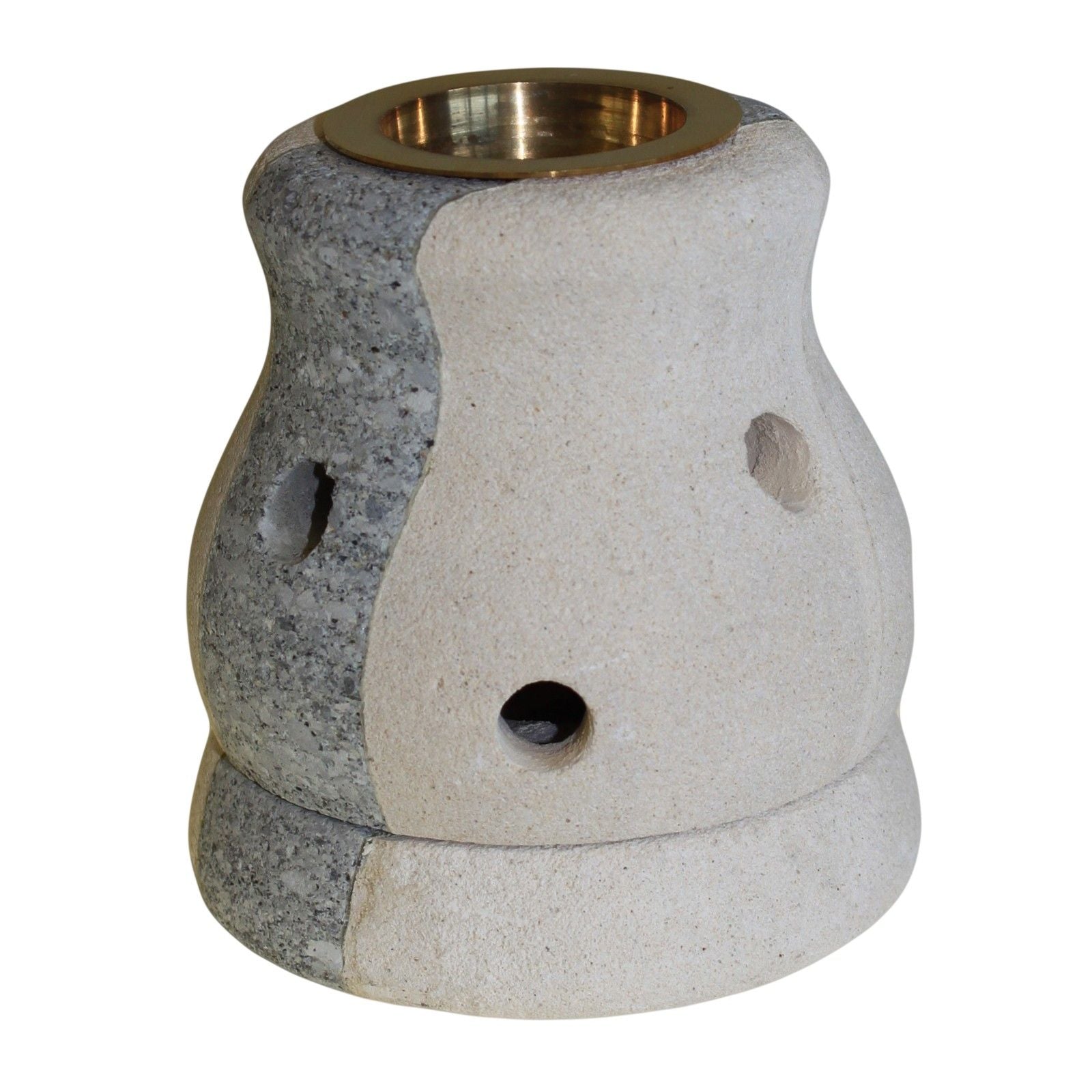 Polished Stone Oil Burner - Combo Shaped featuring natural patterning and unique variations - Luna Panther
