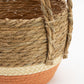 Straw & Seagrass Large Baskets - Natural & Orange - Set of 3 detail view 4 at Luna Panther