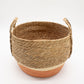 Straw & Seagrass Large Baskets - Natural & Orange - Set of 3 detail view 2 at Luna Panther