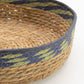 Straw & Seagrass Tray Baskets - Natural Green & Blue - Set of 3 detail view 5 at Luna Panther