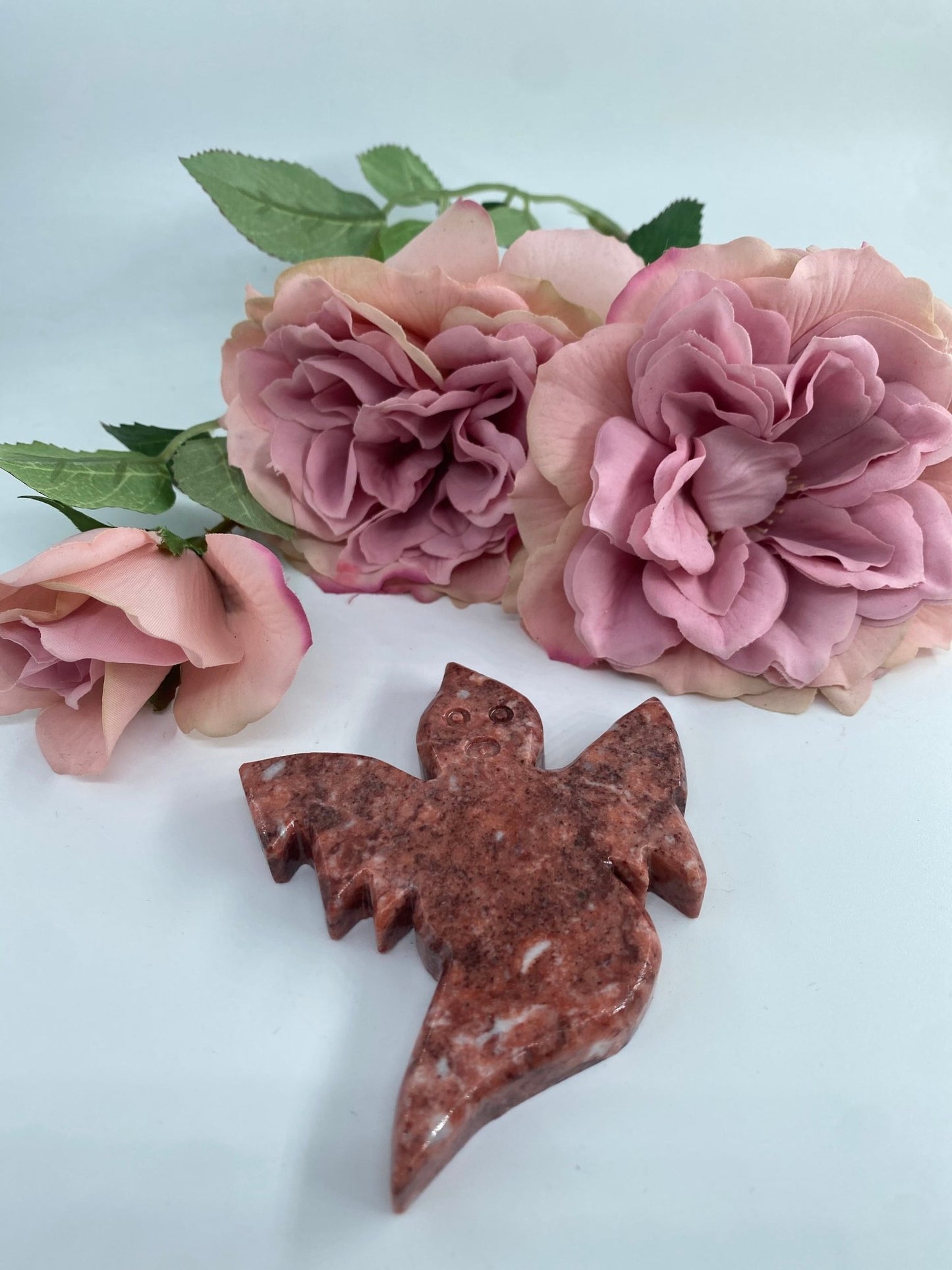 Natural Strawberry Calcite Ghost featuring soft translucent tone and gentle sheen - Luna Panther