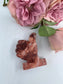 Natural Strawberry Calcite Thumbs Up featuring soft translucent tone and gentle sheen - Luna Panther