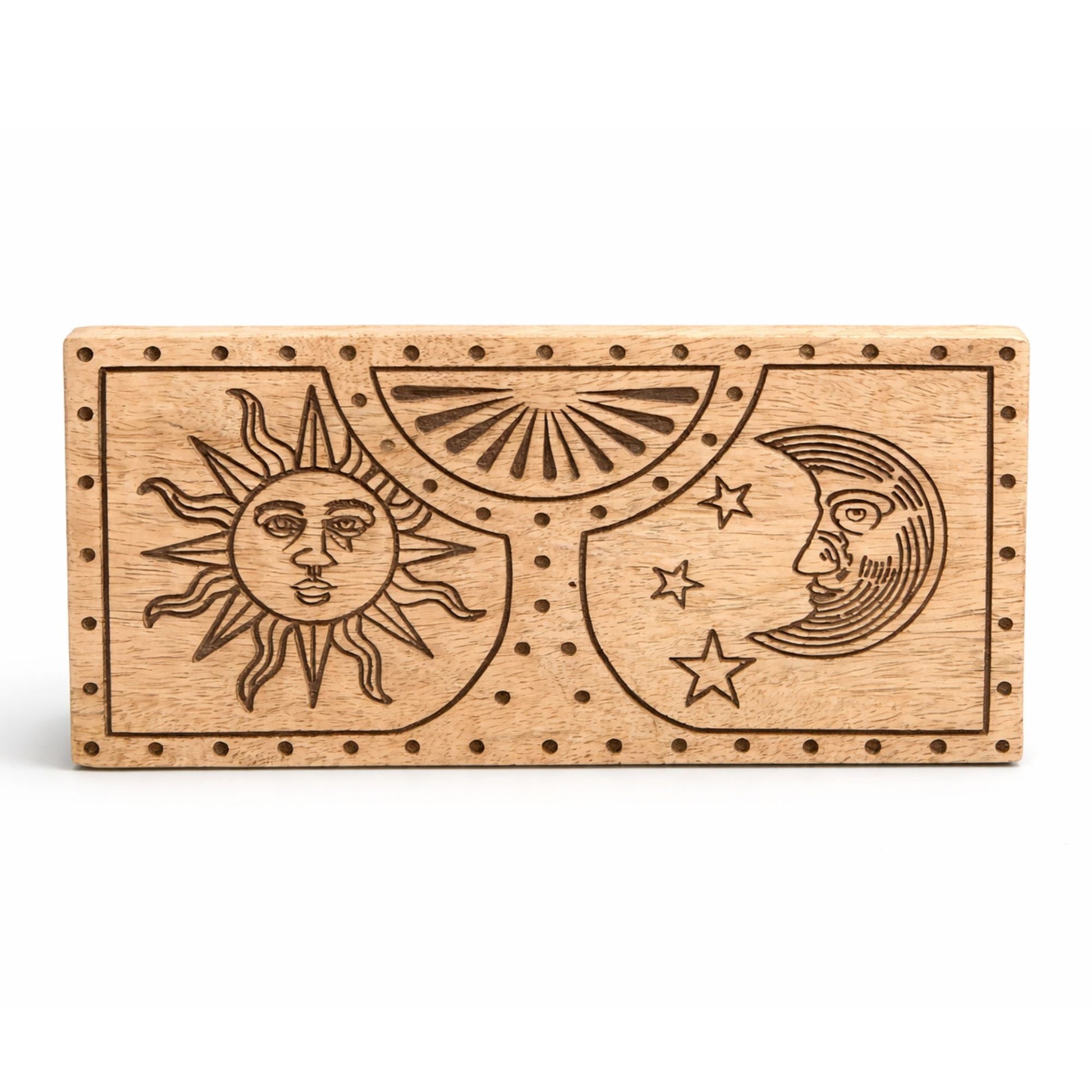 Sun – Moon Carved Crystal and Stone Box — product, image 2 of 4.