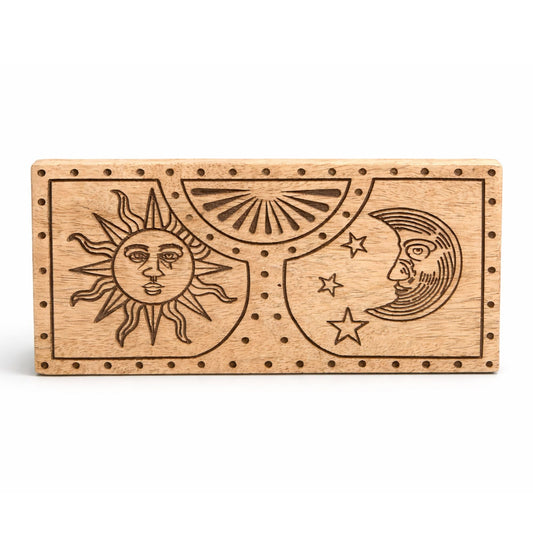 Sun – Moon Carved Crystal and Stone Box - Luna Panther alternate view