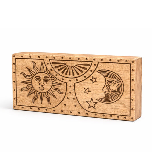 Sun – Moon Carved Crystal and Stone Box - Luna Panther