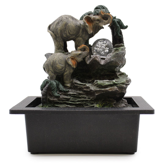 Tabletop Water Feature Elephant Family - Luna Panther