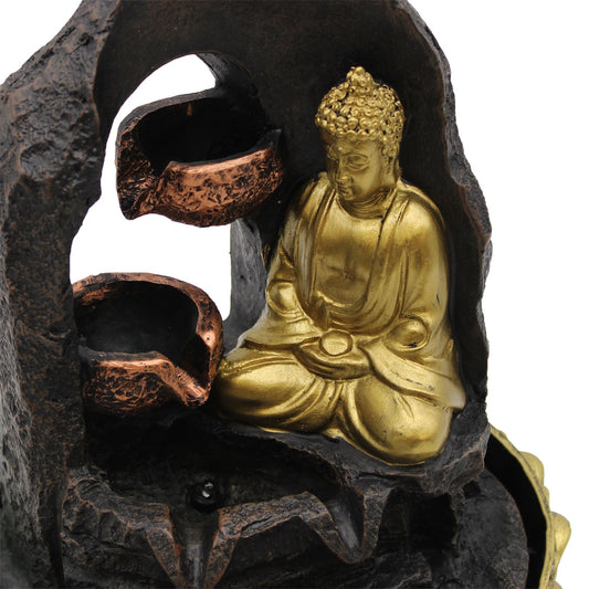 Tabletop Water Feature Golden Meditating Buddha - Luna Panther alternate view