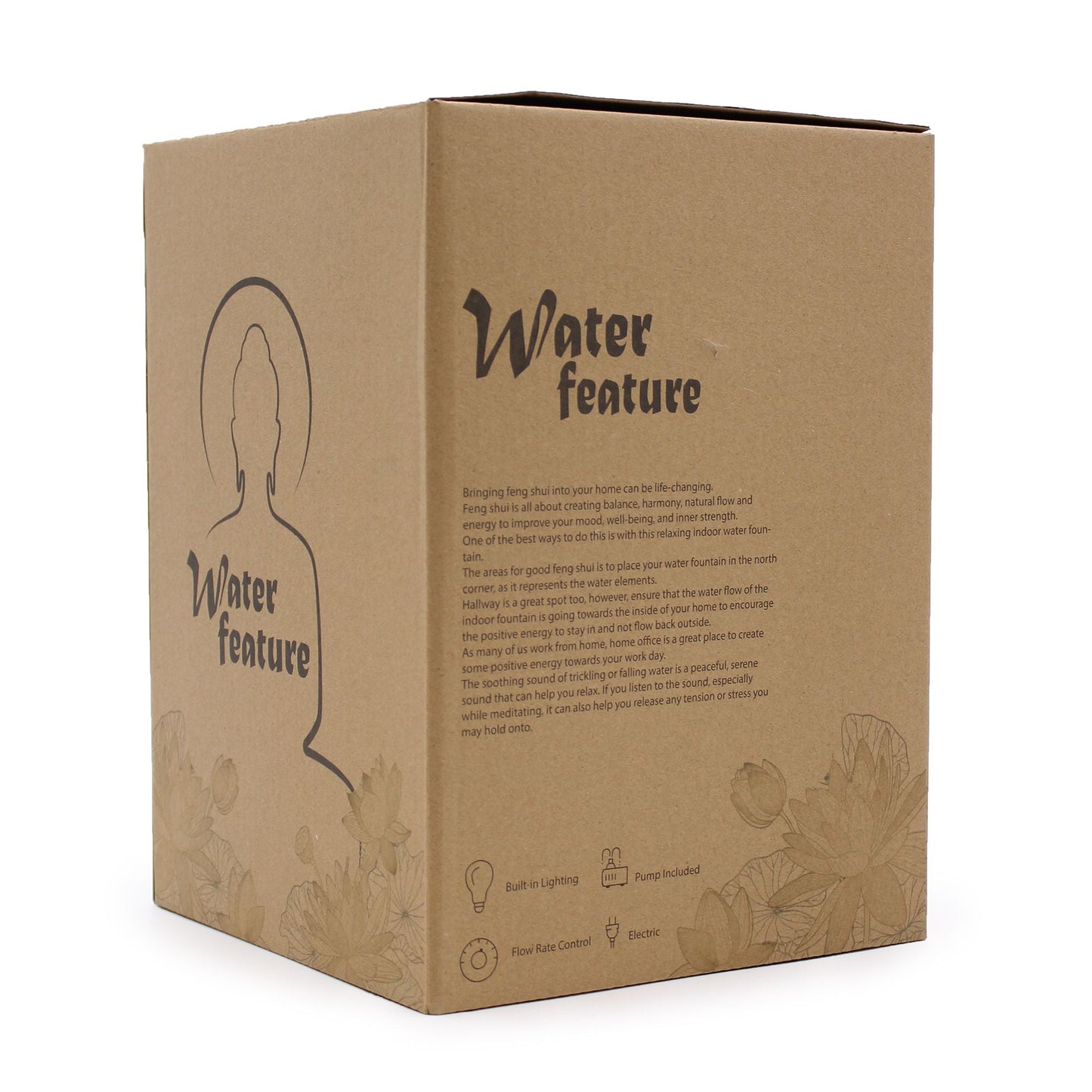 Tabletop Water Feature Golden Meditating Buddha - Luna Panther