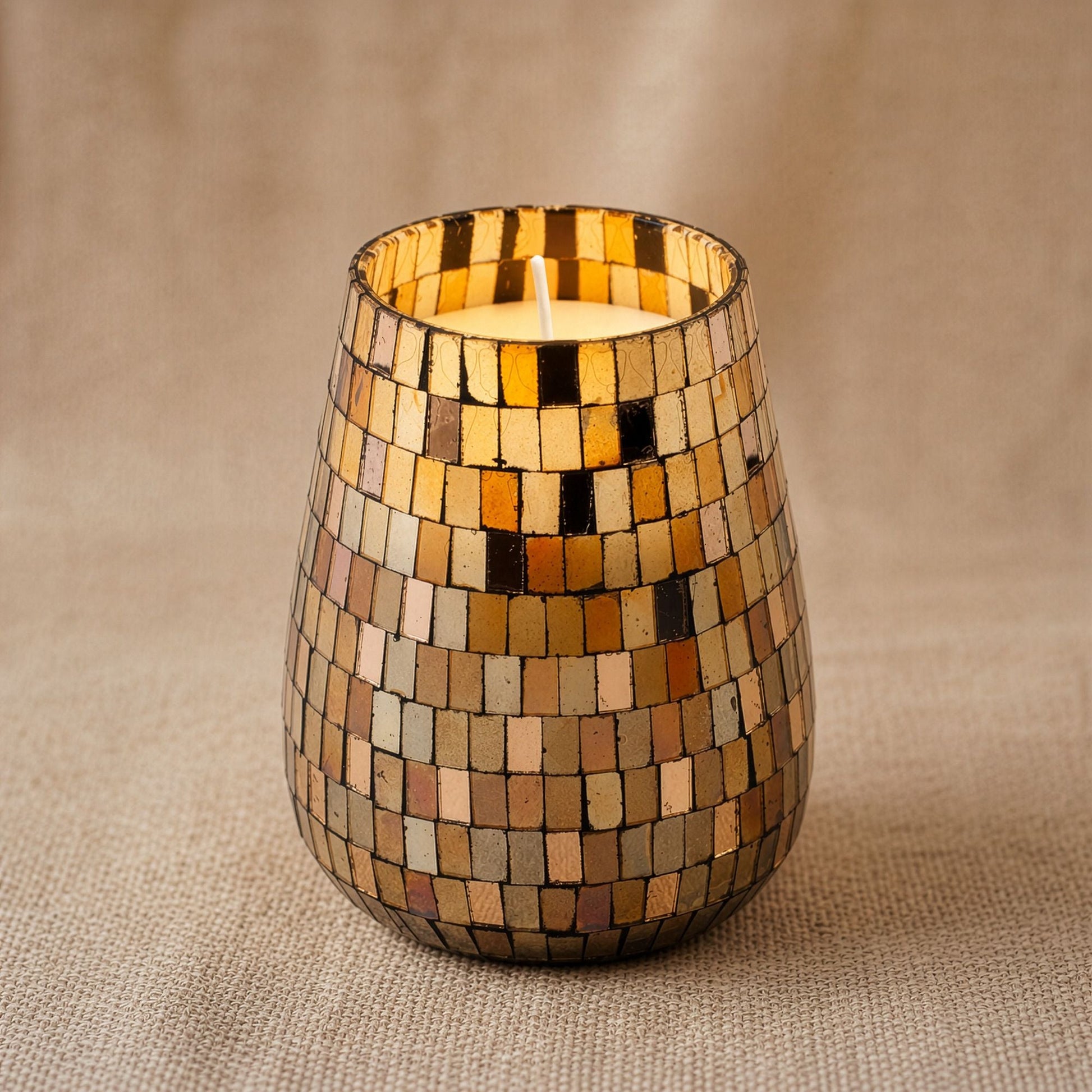 Tall Glass Jar Candles - Amber Mosaic - Luna Panther