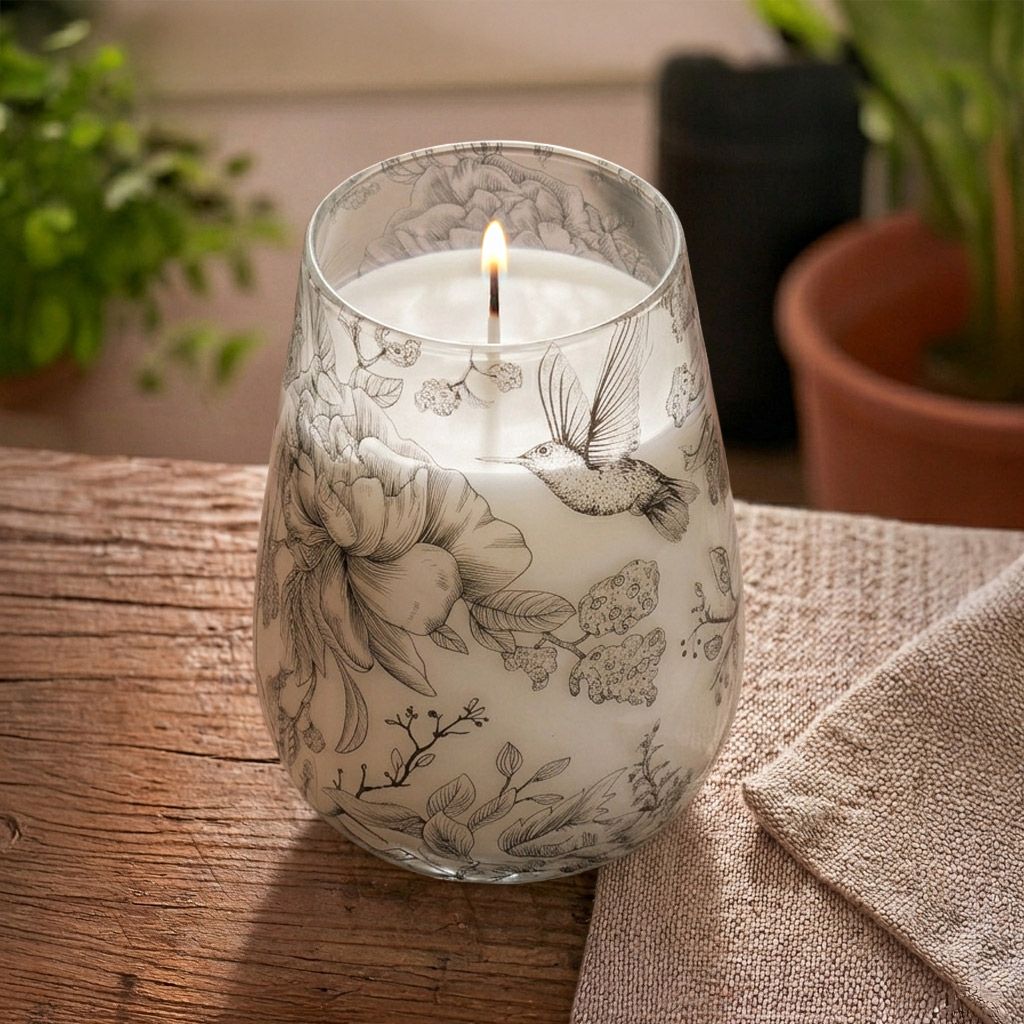 Tall Glass Jar Candles - Drawn by Flame - Luna Panther