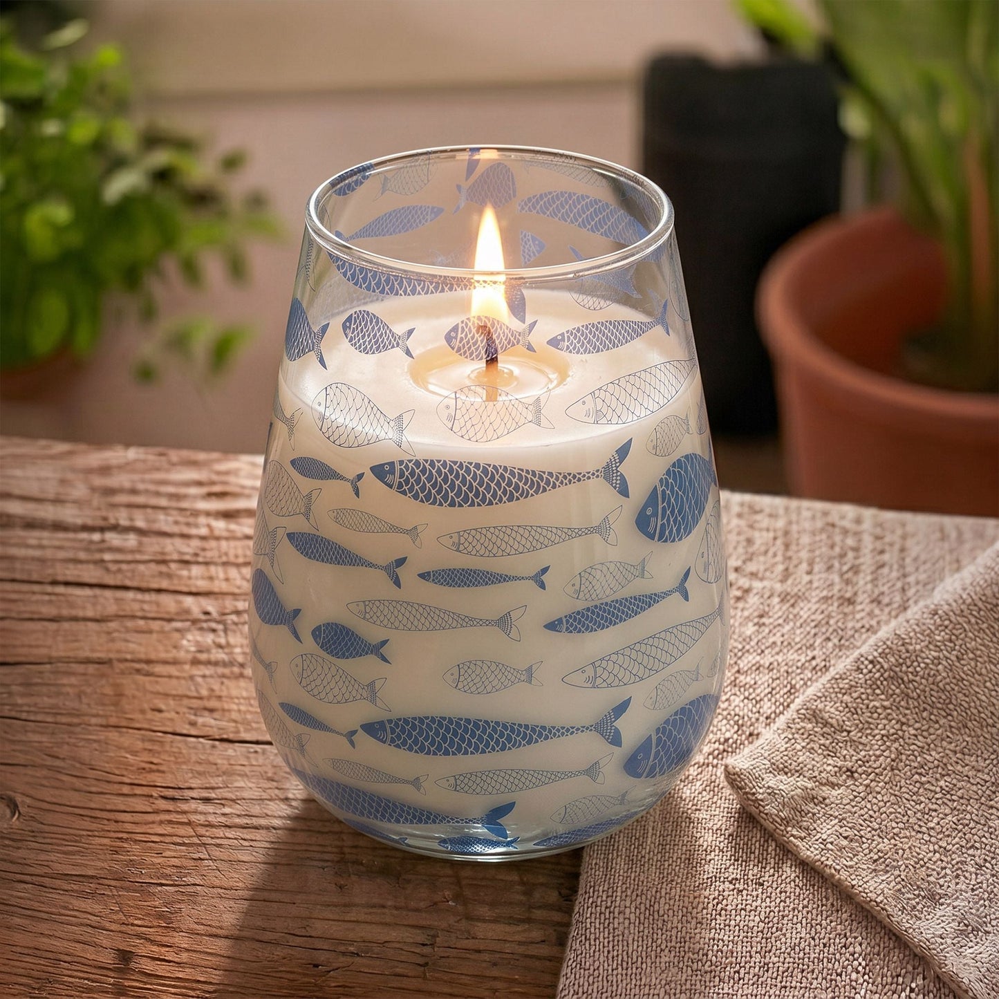 Tall Glass Jar Candles - Seabreeze - Luna Panther