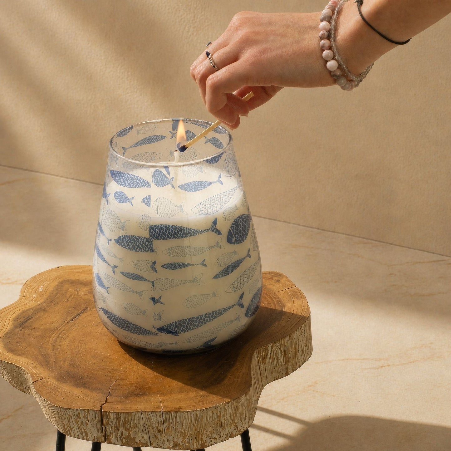 Tall Glass Jar Candles - Seabreeze - Luna Panther