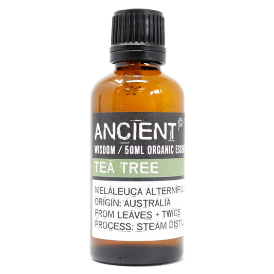 Polished Tea Tree Organic Essential Oil 50ml featuring natural patterning and unique variations - Luna Panther