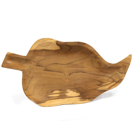 Teak Leaf Shaped Bowl – Approx. 32 cm — product, image 2 of 4. alternate view