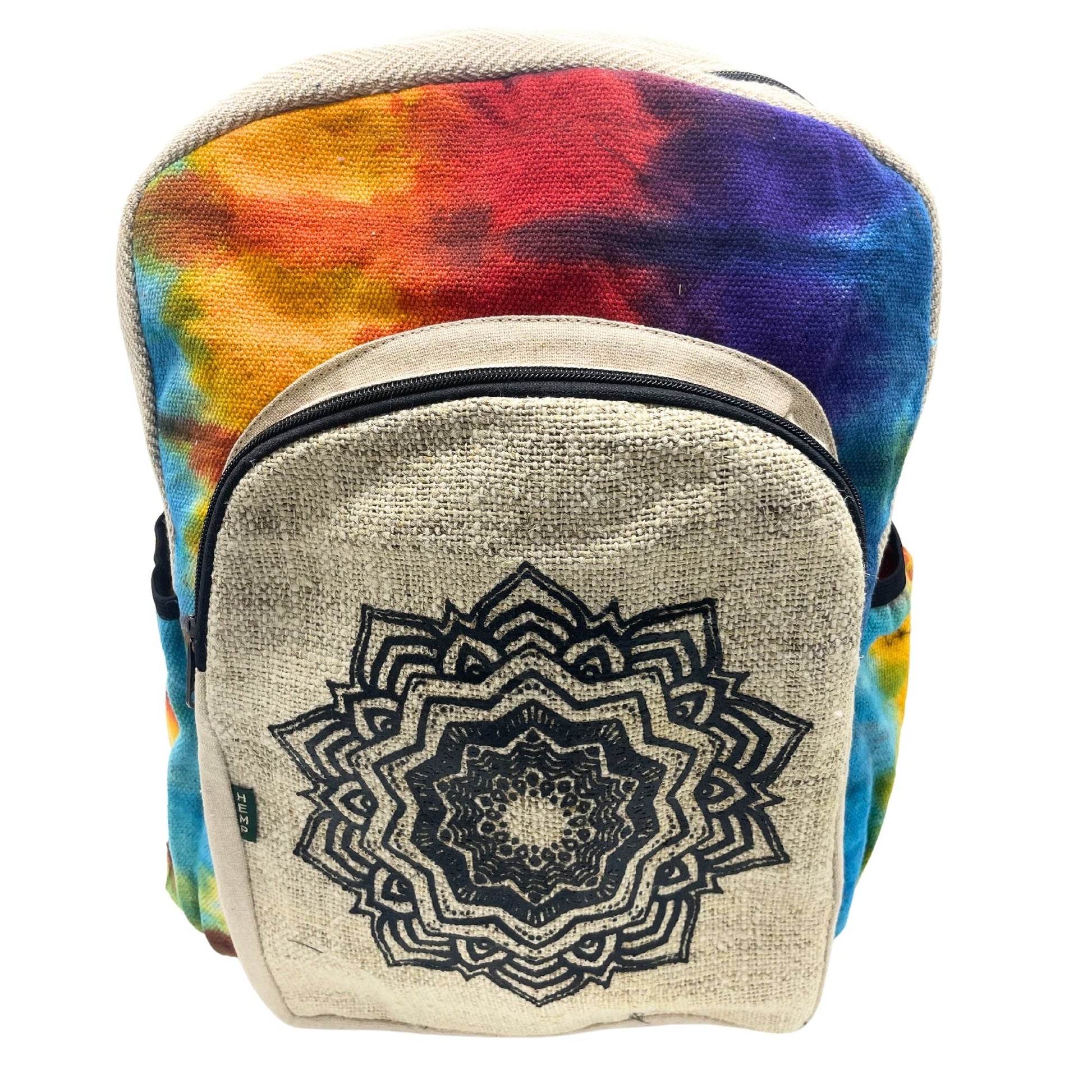 Tie - Dye Hemp Large Backpack - Mandala - Luna Panther