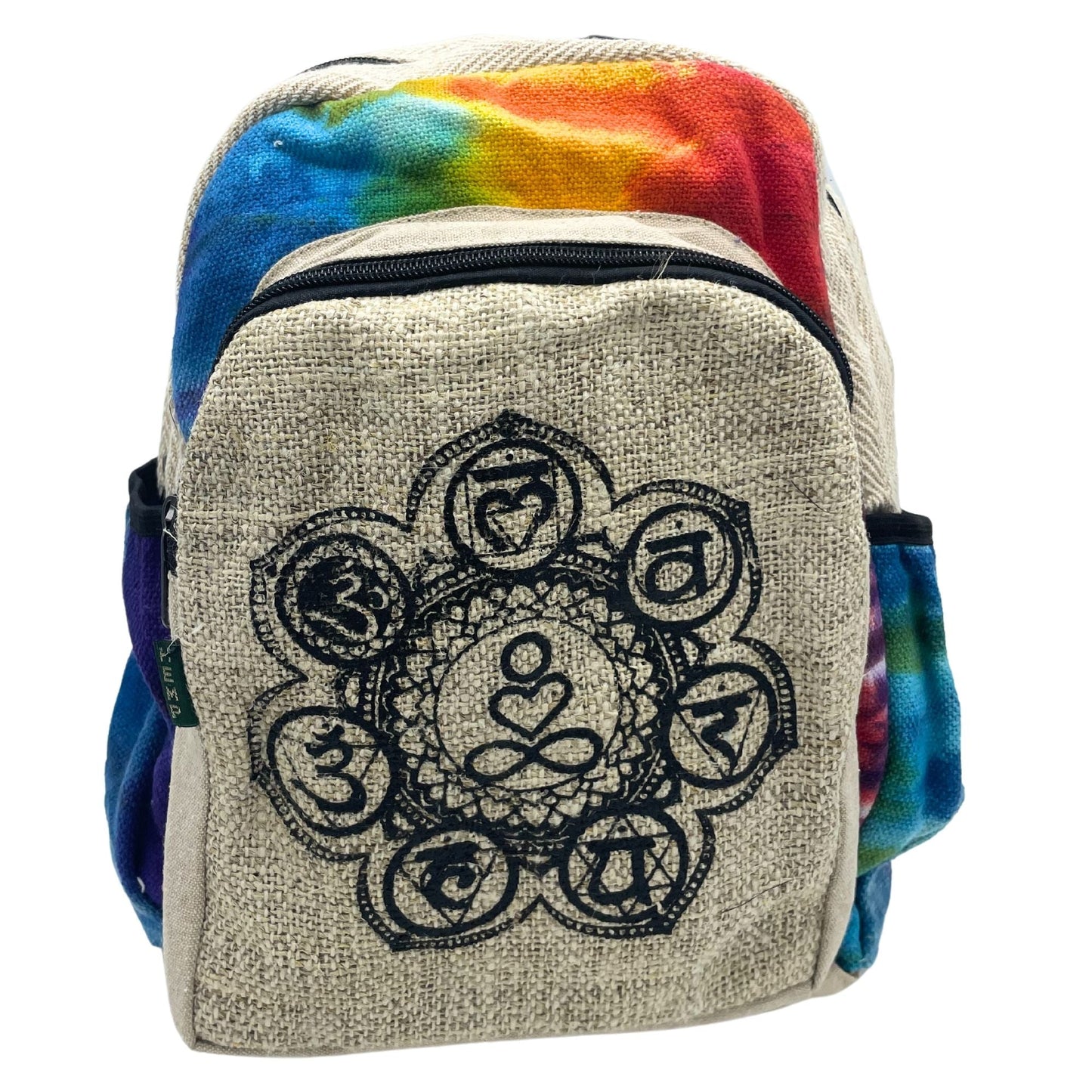 Tie - Dye Hemp Medium Backpack - 7 Chakra - Luna Panther