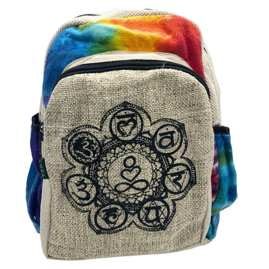 Tie - Dye Hemp Medium Backpack - 7 Chakra - Luna Panther