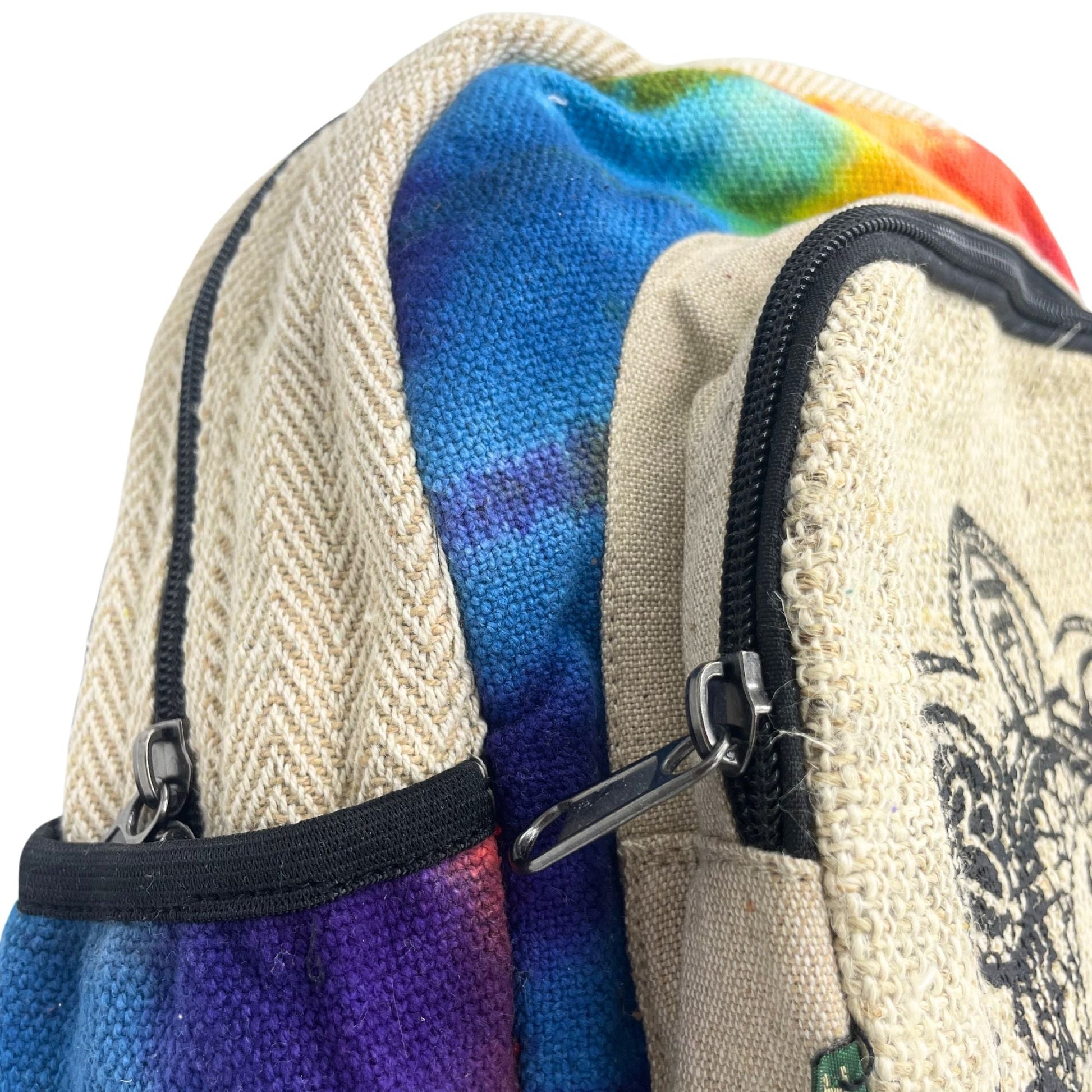 Tie - Dye Hemp Medium Backpack - 7 Chakra - Luna Panther
