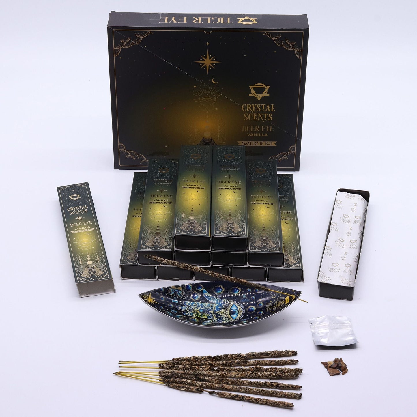 Tiger Eye Crystal Scents Smudge Incense - Vanilla - Luna Panther