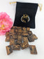 Polished Tiger Eye Rune Set and Bag - Polished Elder Futhark Runes featuring natural patterning and unique variations - Luna Panther