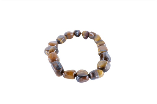 Polished Tiger Eye Tumblestone Bracelet featuring natural patterning and unique variations - Luna Panther