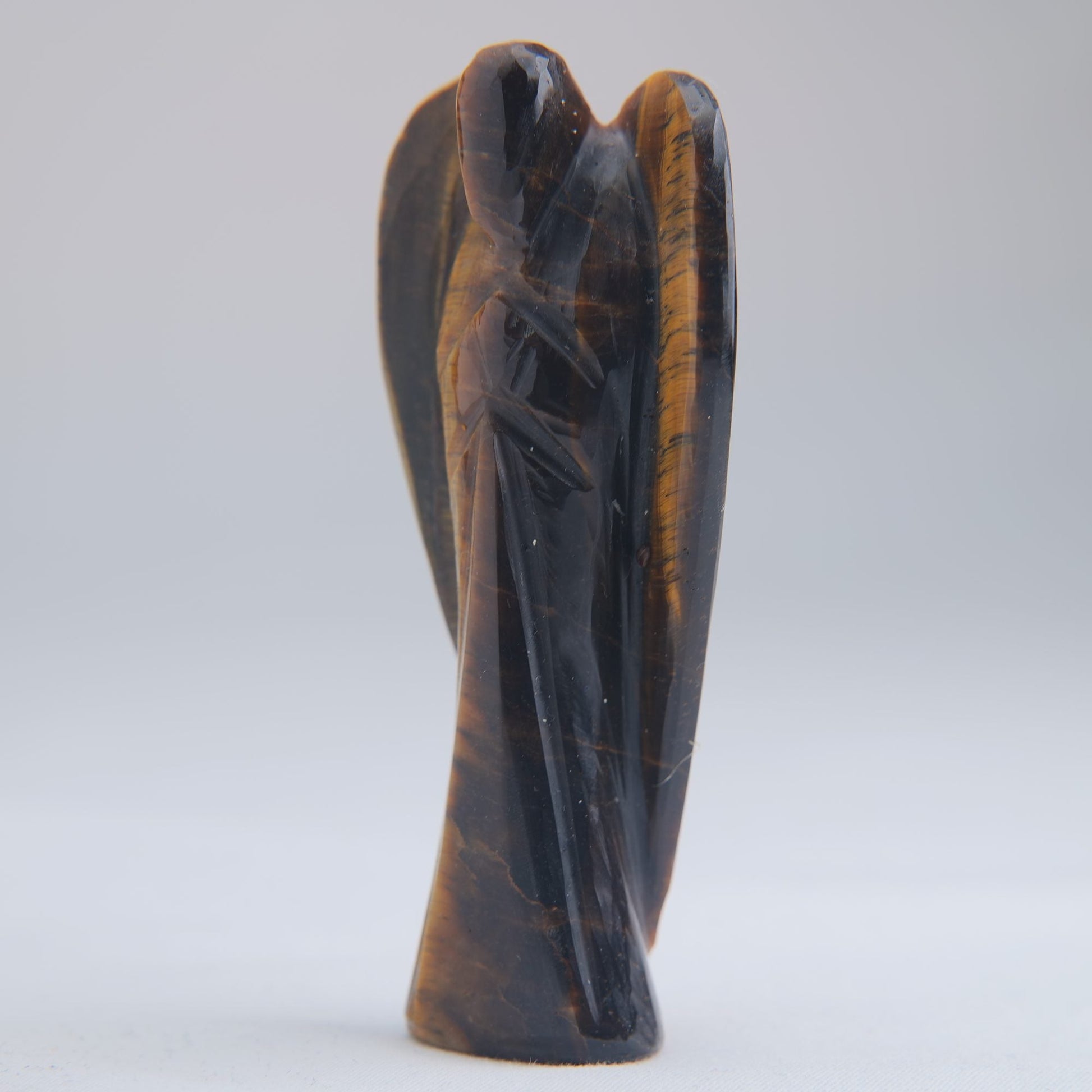 Tiger's Eye Angel Carving 61g 80mm - Luna Panther