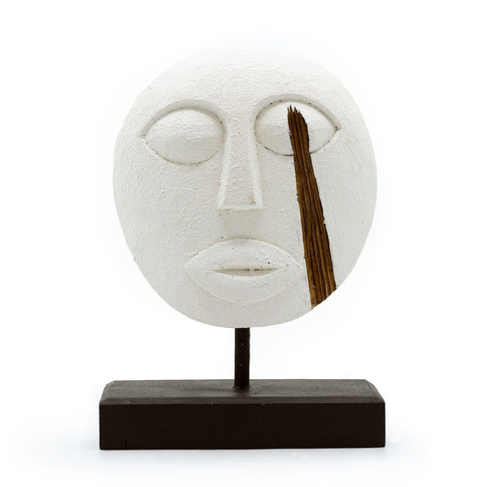 Timor Tribal Decorative Mask – White 27 × 20 cm - Luna Panther