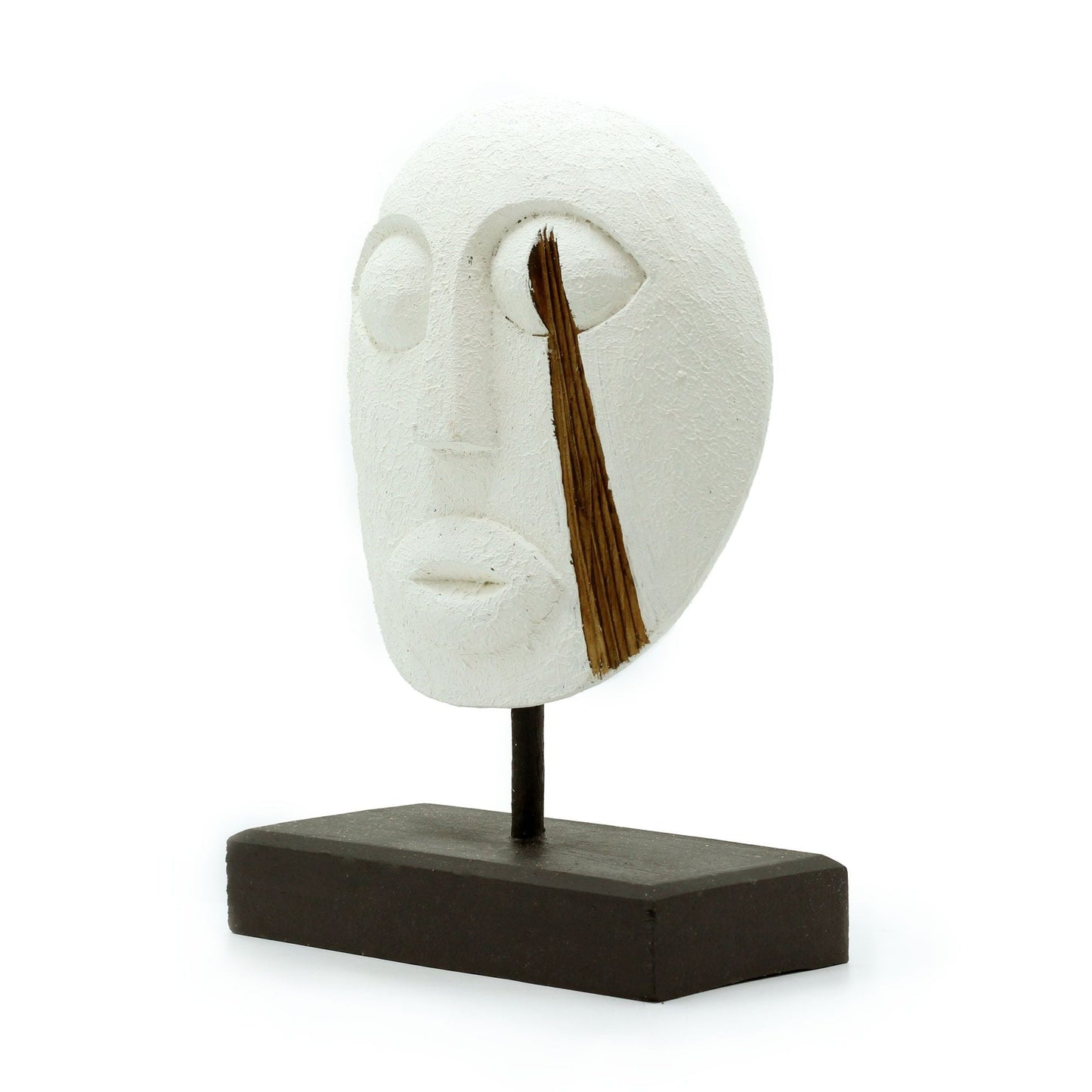 Timor Tribal Decorative Mask – White 27 × 20 cm — sculptures & statues, image 6 of 7.