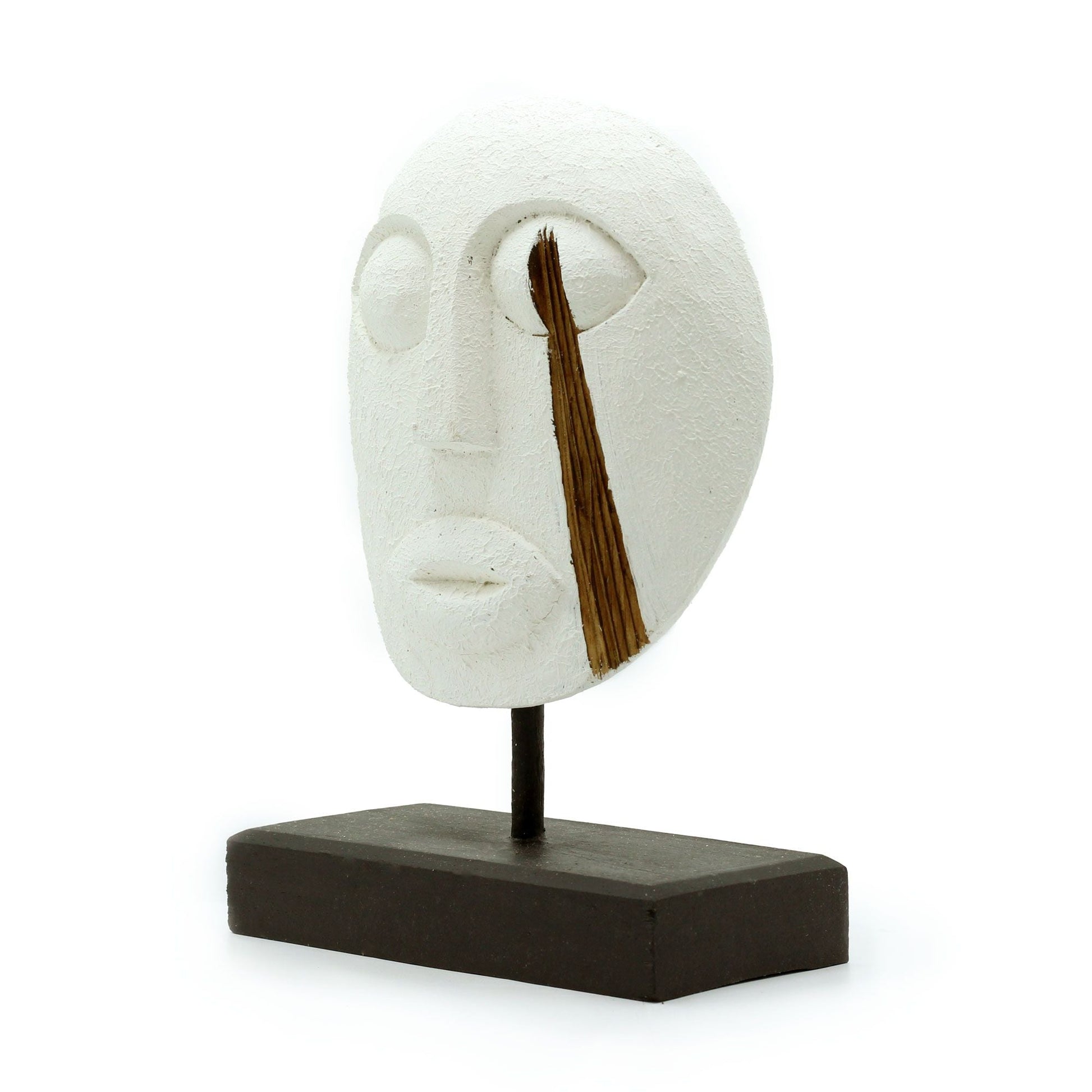 Timor Tribal Decorative Mask – White 27 × 20 cm — sculptures & statues, image 6 of 7.