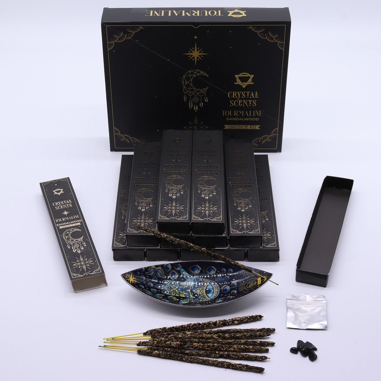 Tourmaline Crystal Scents Smudge Incense - Sandalwood - Luna Panther