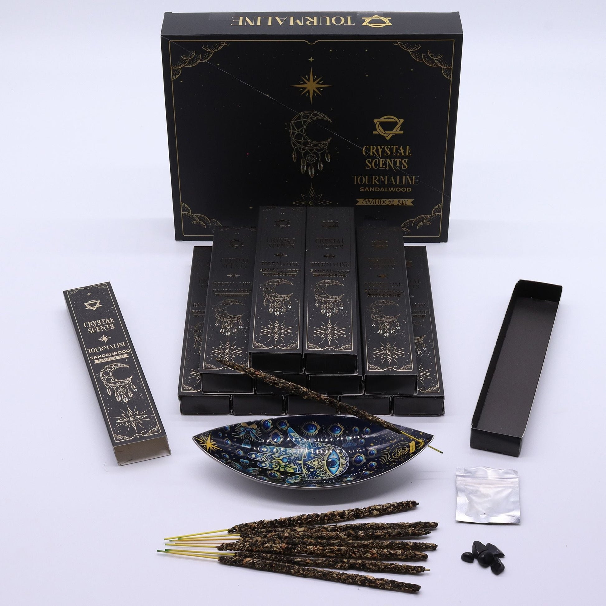 Tourmaline Crystal Scents Smudge Incense - Sandalwood - Luna Panther