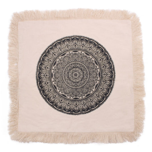 Traditional Mandala Cushion - 60x60cm - black - Luna Panther